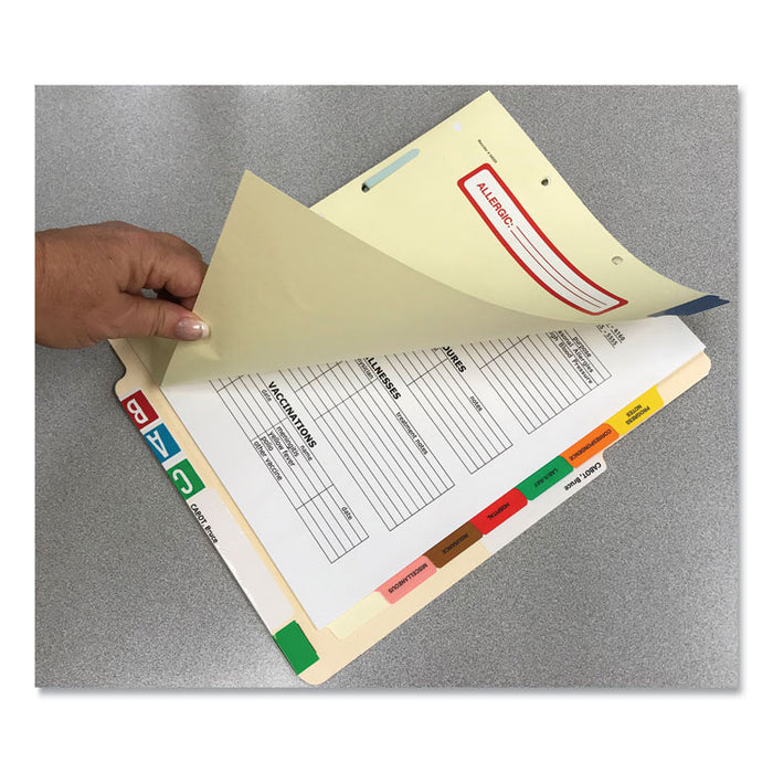 Side Tab Medical Chart Divider Sets, 8-Tab, Assorted Medical, 11 x 9, Manila, 40 Sets