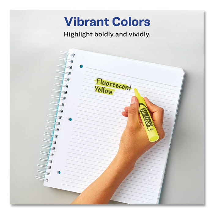 HI-LITER Desk-Style Highlighters, Fluorescent Blue Ink, Chisel Tip, Blue/Black Barrel, Dozen
