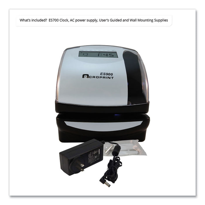 ES900 Atomic Electronic Payroll Recorder, Time Stamp and Numbering Machine, Digital Display, Black