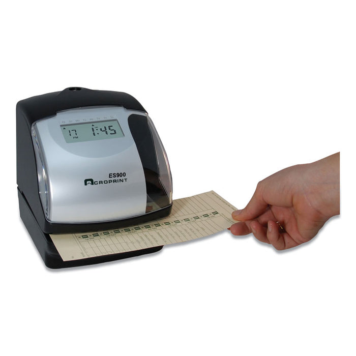 ES900 Atomic Electronic Payroll Recorder, Time Stamp and Numbering Machine, Digital Display, Black