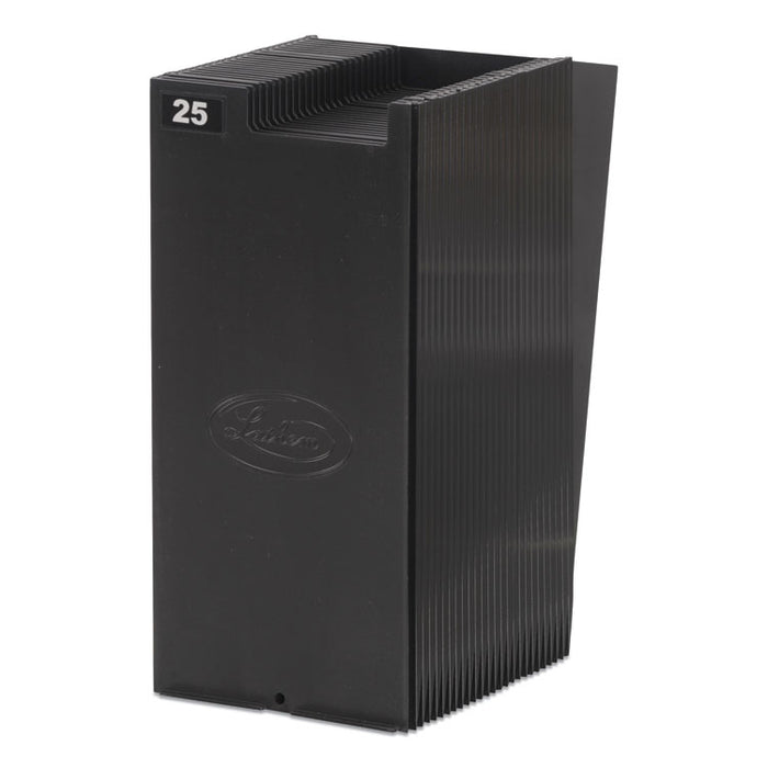 Expanding Time Card Rack for 7" Cards, 25 Pockets, Plastic, Black