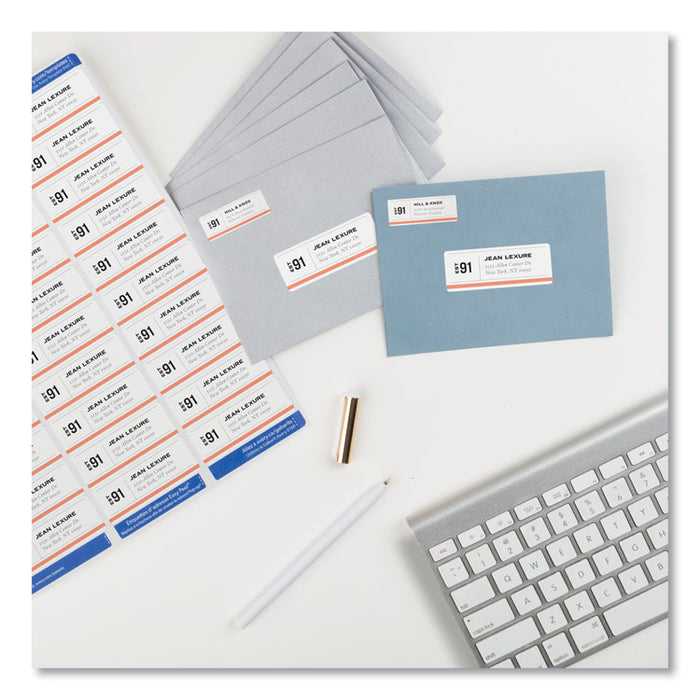 Easy Peel White Address Labels w/ Sure Feed Technology, Inkjet Printers, 1 x 2.63, White, 30/Sheet, 25 Sheets/Pack