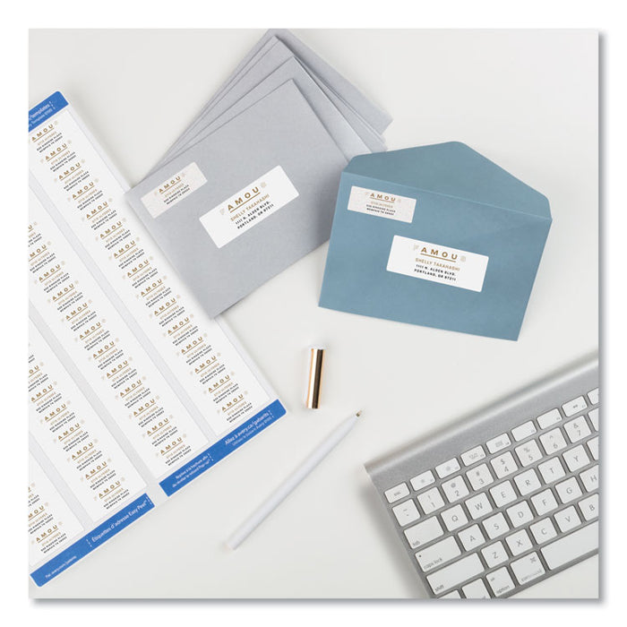 Easy Peel White Address Labels w/ Sure Feed Technology, Inkjet Printers, 0.66 x 1.75, White, 60/Sheet, 25 Sheets/Pack