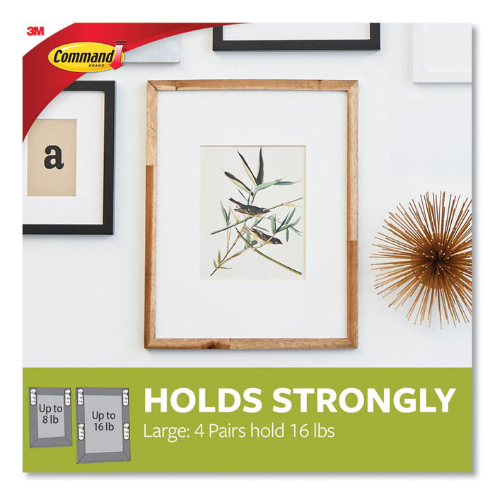 Damage-Free Hanging Picture Hanging Strip Pairs, Holds Up to 3.75 lb, Large: 0.75" x 3.65", White, 12/Pack