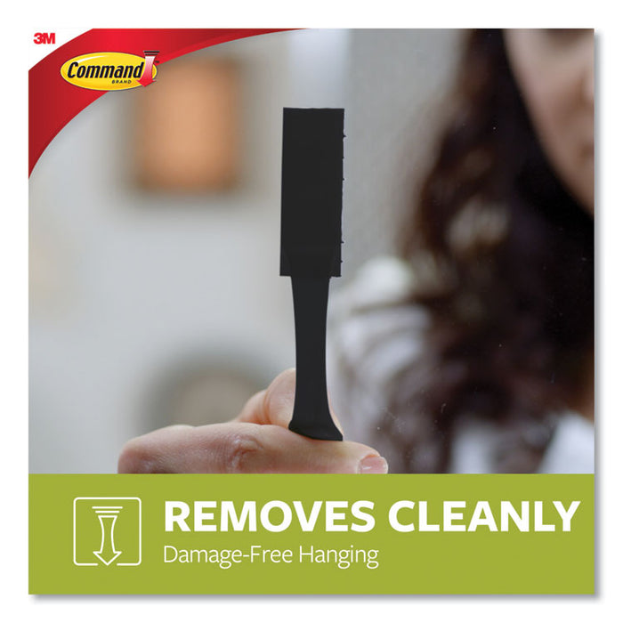 Bath Picture Hanging Strip Pairs, Holds Up to 4 lb, Large: 0.75" x 3.65", Black, 12/Pack