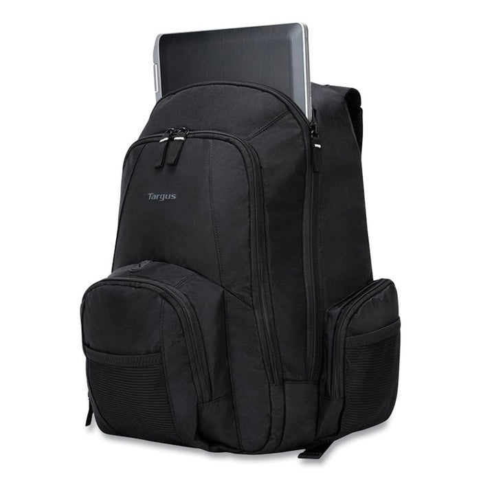 Groove Laptop Backpack, Fits Devices Up to 15.4", Nylon/PVC, 15 x 7 x 18, Black
