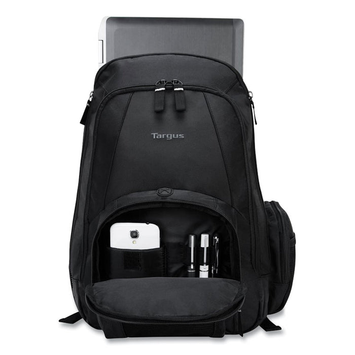 Groove Laptop Backpack, Fits Devices Up to 15.4", Nylon/PVC, 15 x 7 x 18, Black