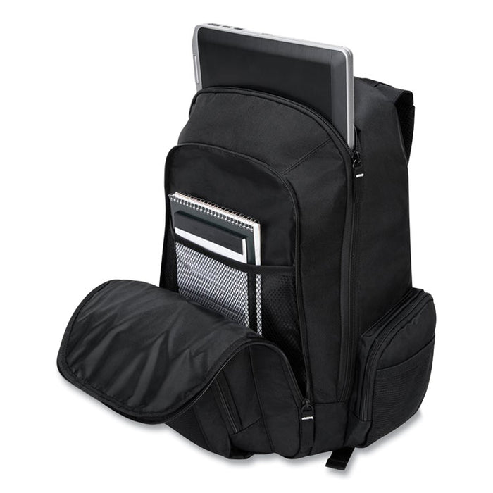 Groove Laptop Backpack, Fits Devices Up to 15.4", Nylon/PVC, 15 x 7 x 18, Black