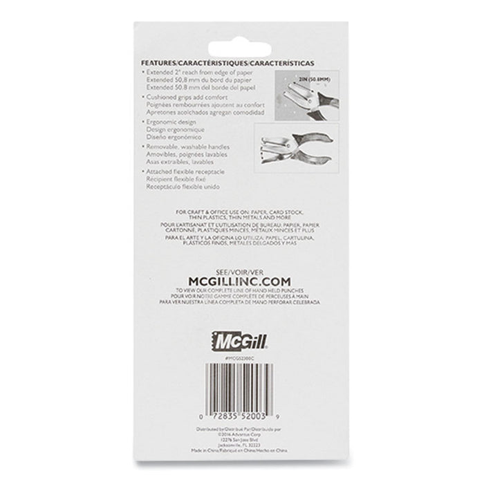 15-Sheet Medium-Duty One-Hole Punch, Diamond Shape, Chrome