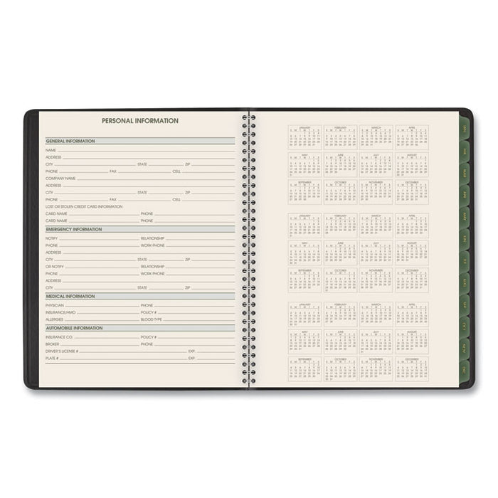 Recycled Weekly Vertical-Column Format Appointment Book, 8.75 x 7, Black Cover, 12-Month (Jan to Dec): 2026