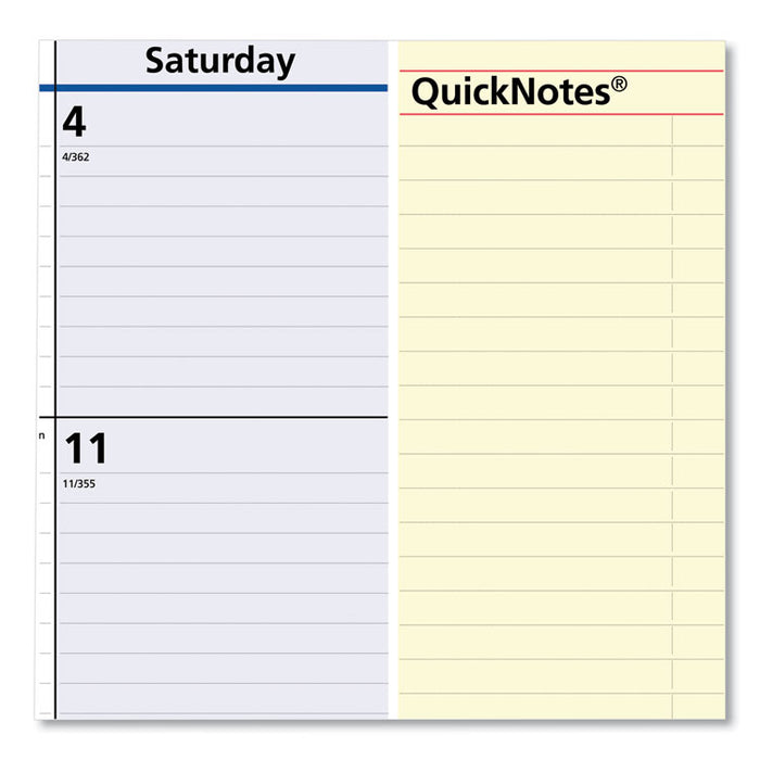 QuickNotes Desk Pad, 22 x 17, White/Blue/Yellow Sheets, Black Binding, Clear Corners, 13-Month: Jan 2026 to Jan 2027