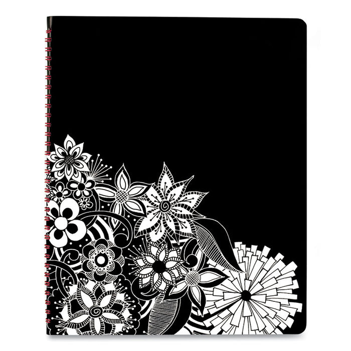 Floradoodle Weekly/Monthly Professional Planner, Floral Artwork, 11 x 8.5, Black/White Cover, 12-Month (Jan-Dec): 2026