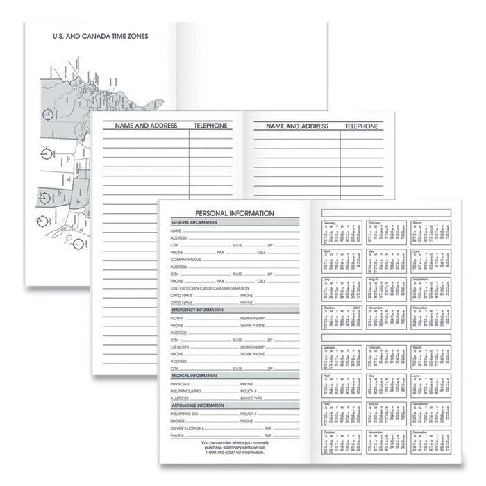 Pocket Size Monthly Planner Refill, 6 x 3.5, White Sheets, 12-Month (Jan to Dec): 2026