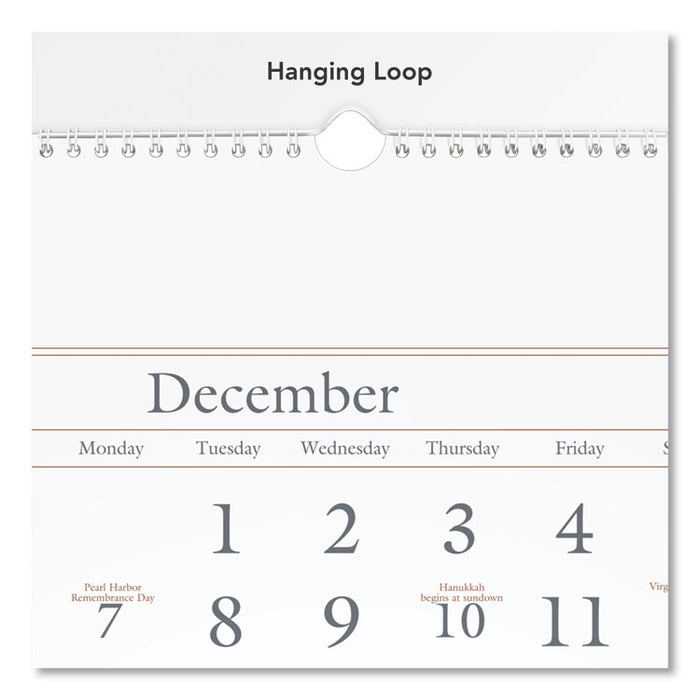 Three-Month Reference Wall Calendar, 12 x 27, White Sheets, 14-Month: Dec 2025 to Feb 2027