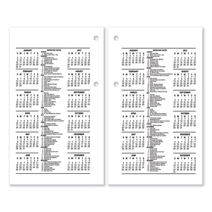 Desk Calendar Refill, 3.5 x 6, White Sheets, 12-Month (Jan to Dec): 2026