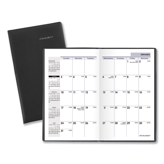 DayMinder Pocket-Sized Monthly Planner, Unruled Blocks, 6 x 3.5, Black Cover, 14-Month: Dec 2025 to Jan 2027