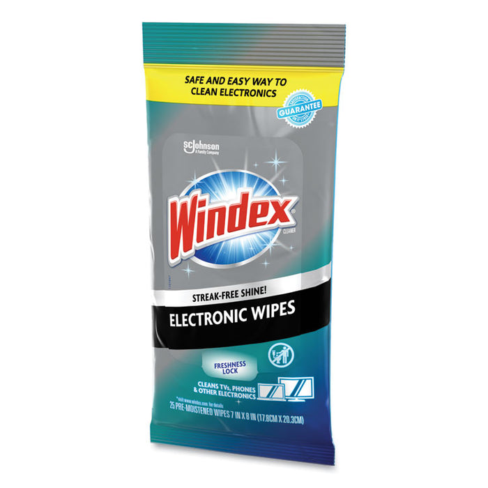 Electronics-Cleaner Wipes, 1-Ply, 7 x 10, Neutral Scent, White, 25/Pack, 12 Packs/Carton