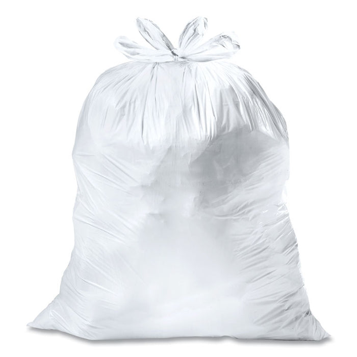 Tall Kitchen Quick-Tie Bags, Tie-Flap, 13 gal, 23.75" x 28", White, 200/Box