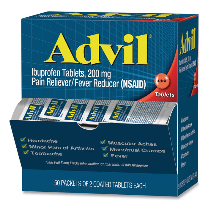 Ibuprofen Tablets, Two-Pack, 50 Packs/Box