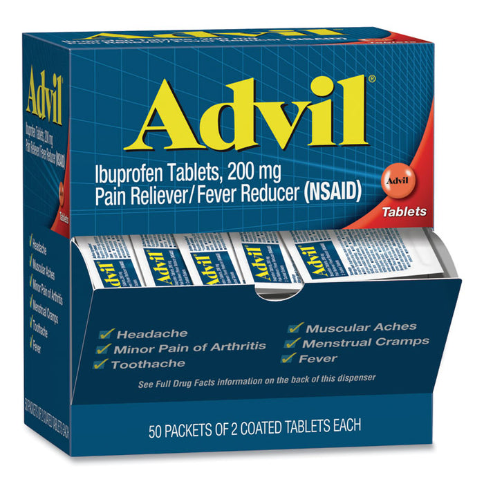 Ibuprofen Tablets, Two-Pack, 50 Packs/Box
