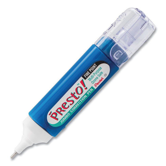 Presto! Multipurpose Correction Pen, Flat Tank-Style Barrel, Needle Tip, 0.41 oz, White