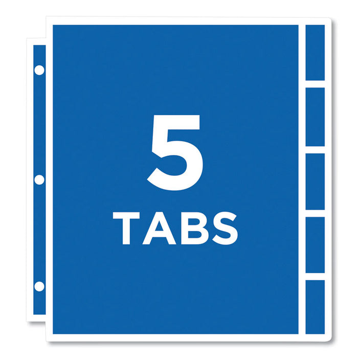 Protect 'n Tab Sheet Protectors, 5-Tabs, Heavy-Duty, Side: 3-Hole Punched, Top Load 8.5 x 11 Insert, Clear, 5/Set