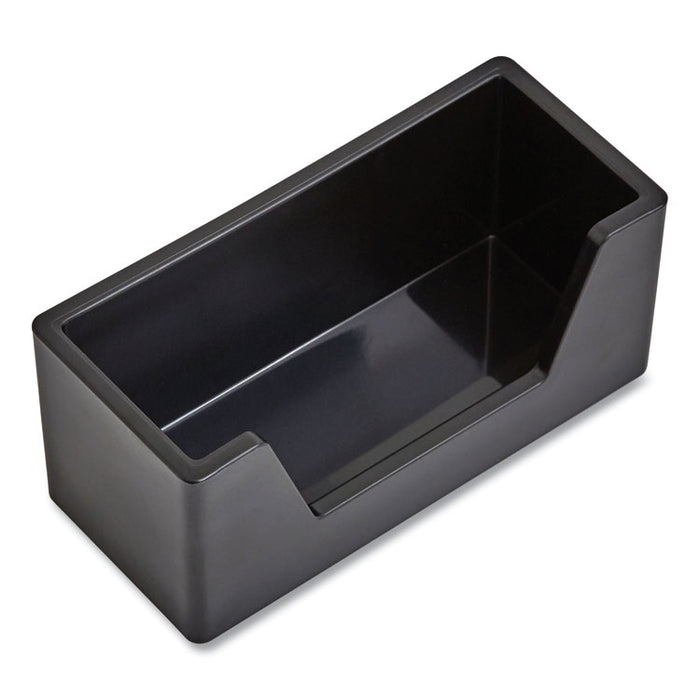 Business Card Holder, Holds 80 Cards, 3.97 x 1.73 x 1.77, Plastic, Black