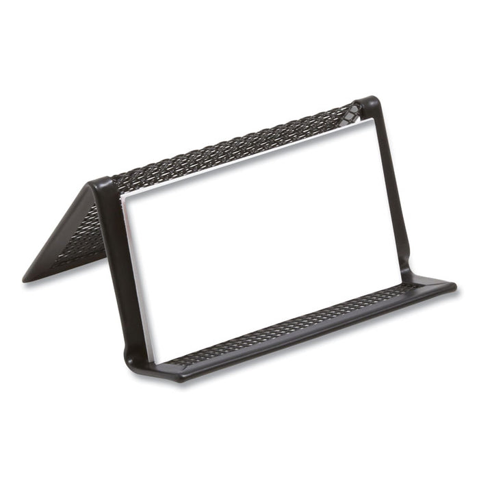 One Compartment Business Card Holder, Holds 50 Cards, 3.07 x 0.15 x 4.4, Metal, Black