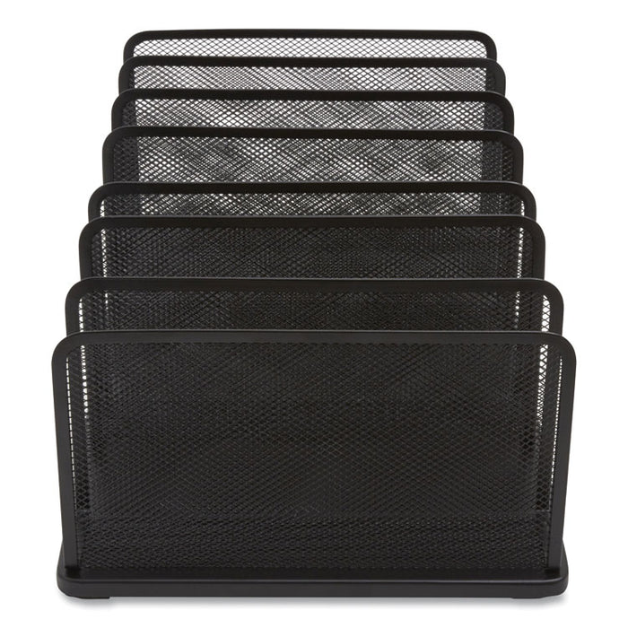 Wire Mesh Vertical Document Sorter, 7 Sections, Letter-Size, 11.65 x 20 x 6.61, Matte Black
