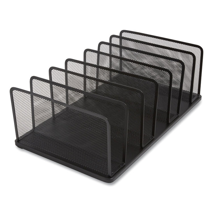 Wire Mesh Vertical Document Sorter, 7 Sections, Letter-Size, 11.65 x 20 x 6.61, Matte Black