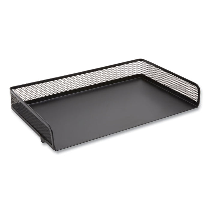 Side-Load Stackable Wire Mesh Document Tray, 1 Section, Legal-Size, 17.32 x 9.84 x 2.76, Matte Black