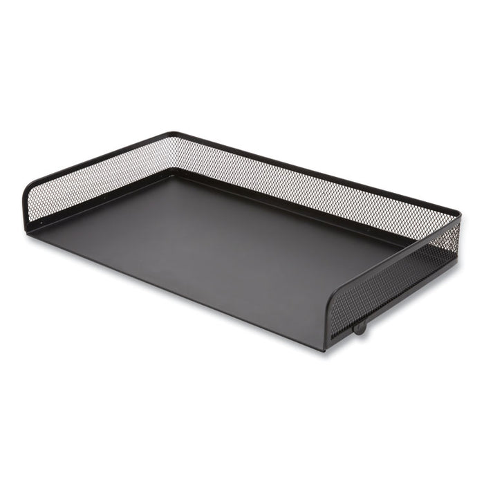 Side-Load Stackable Wire Mesh Document Tray, 1 Section, Legal-Size, 17.32 x 9.84 x 2.76, Matte Black