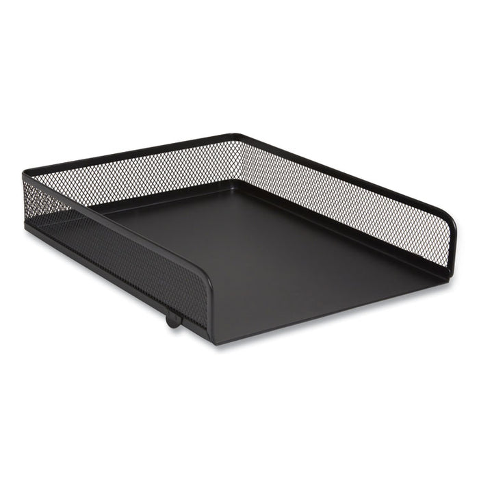 Front-Load Stackable Wire Mesh Document Tray, 1 Section, Letter-Size, 9.37 x 12.48 x 2.32, Matte Black