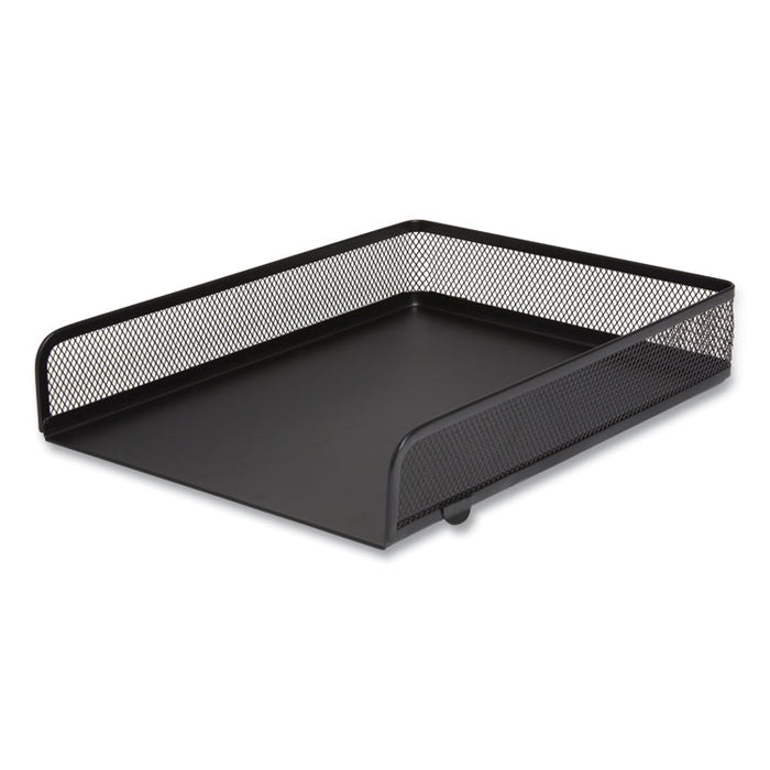 Front-Load Stackable Wire Mesh Document Tray, 1 Section, Letter-Size, 9.37 x 12.48 x 2.32, Matte Black