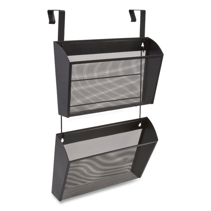 Wire Mesh Wall File, 2 Sections, Letter Size, 14.37" x 3.34", Black