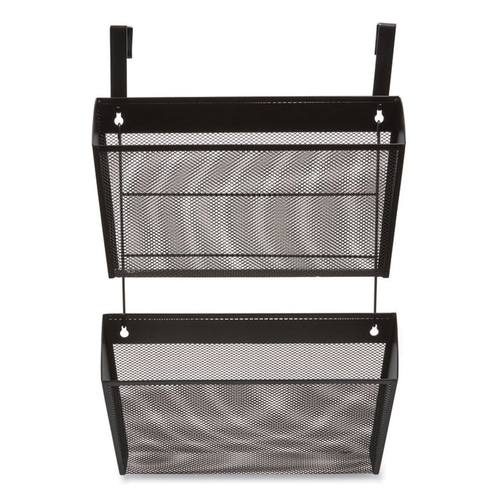 Wire Mesh Wall File, 2 Sections, Letter Size, 14.37" x 3.34", Black