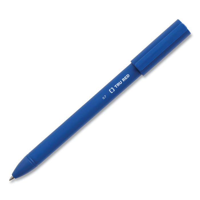 Quick Dry Gel Pen, Retractable, Fine 0.5 mm, Blue Ink, Blue Barrel, Dozen