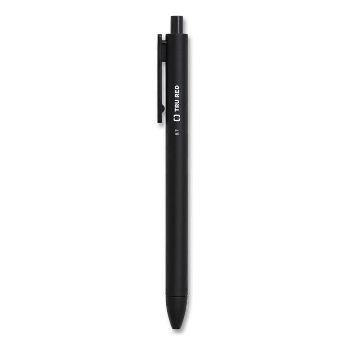 Quick Dry Gel Pen, Retractable, Medium 0.7 mm, Black Ink, Black Barrel, Dozen