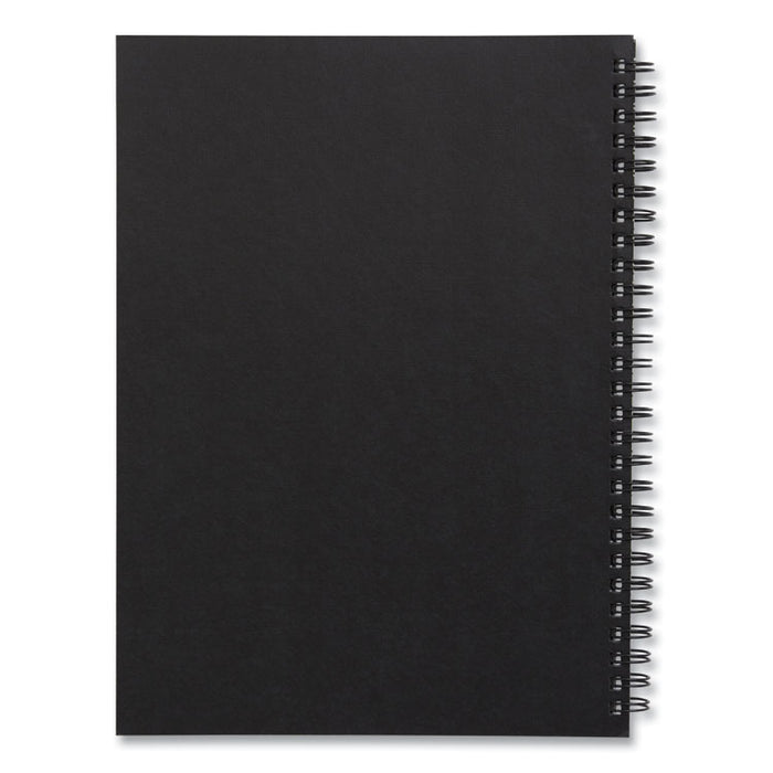 Wirebound Soft-Cover Notebook, 1-Subject, Narrow Rule, Black Cover, (80) 9.5 x 6.5 Sheets