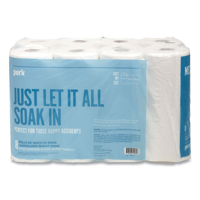 Choose-A-Size Kitchen Roll Paper Towels, 2-Ply, 5.9 x 11, White, 116 Sheets/Roll, 8 Rolls/Pack