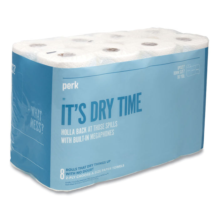 Choose-A-Size Kitchen Roll Paper Towels, 2-Ply, 5.9 x 11, White, 116 Sheets/Roll, 8 Rolls/Pack