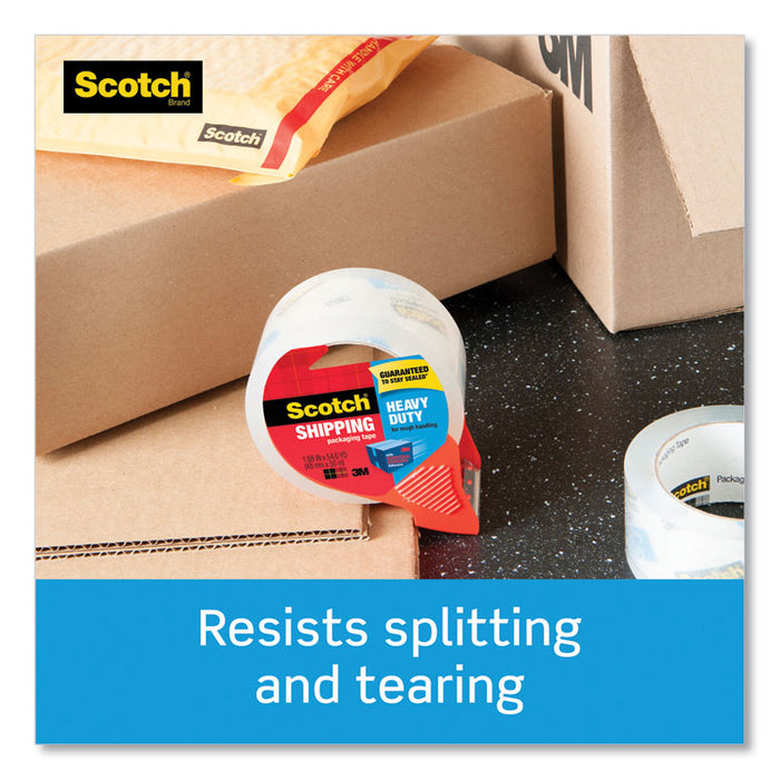 3850 Heavy-Duty Packaging Tape with Dispenser, 3" Core, 1.88" x 54.6 yds, Clear, 1/Roll