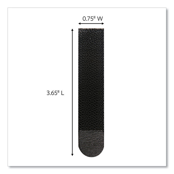 Damage-Free Hanging Picture Hanging Strip Pairs, Holds Up to 3.75 lb, Large: 0.75" x 3.65", Black, 4/Pack