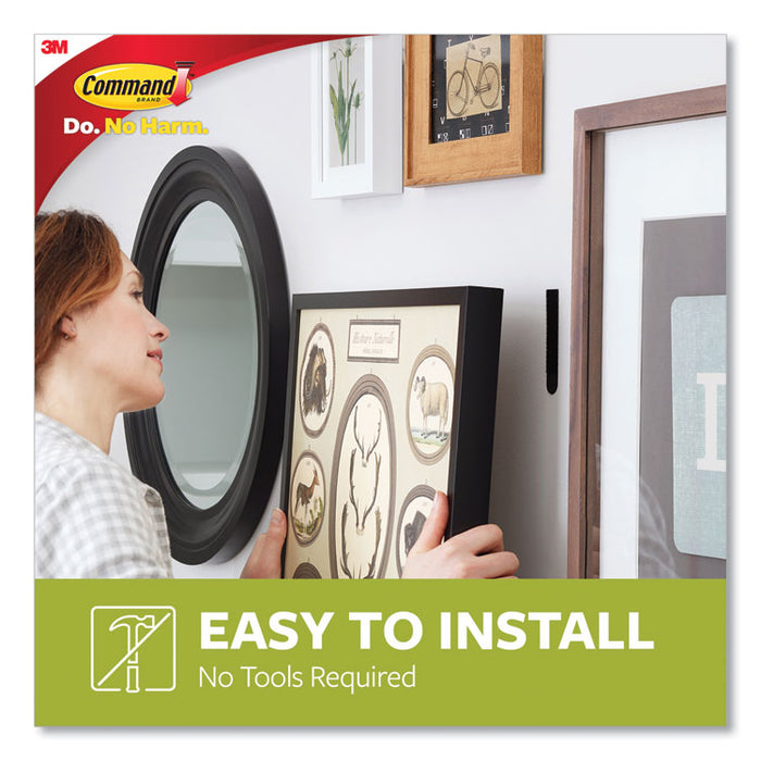 Damage-Free Hanging Picture Hanging Strip Pairs, Holds Up to 3.75 lb, Large: 0.75" x 3.65", Black, 4/Pack