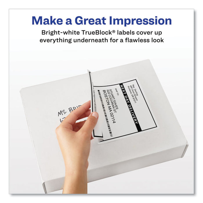 Shipping Labels w/ TrueBlock Technology, Inkjet Printers, 3.33 x 4, White, 6/Sheet, 100 Sheets/Box