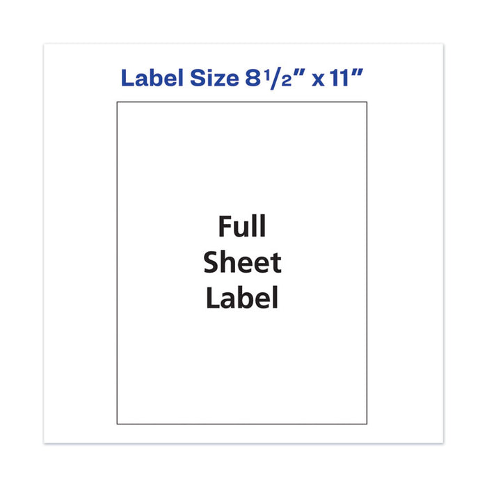 Copier Mailing Labels, Copiers, 8.5 x 11, White, 100/Box