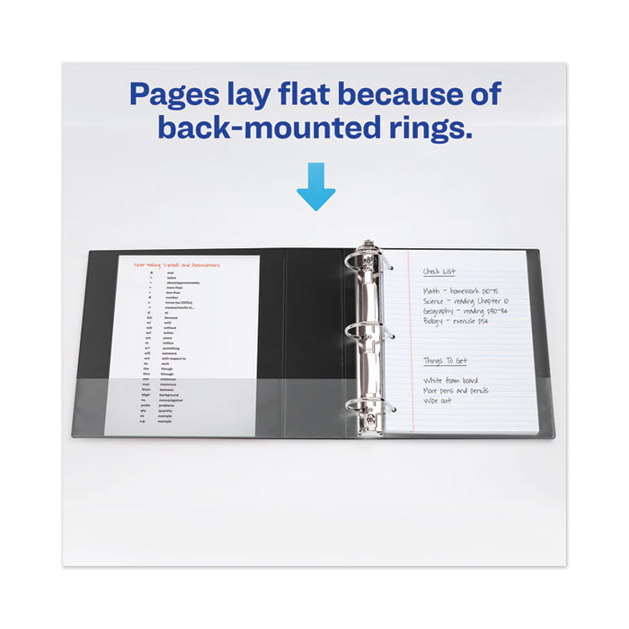 Heavy-Duty View Binder with DuraHinge and Locking One Touch EZD Rings, 3 Rings, 3" Capacity, 11 x 8.5, Black
