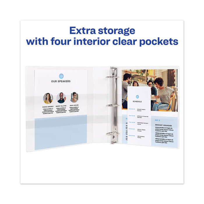 TouchGuard Protection Heavy-Duty View Binders with Slant Rings, 3 Rings, 2" Capacity, 11 x 8.5, White