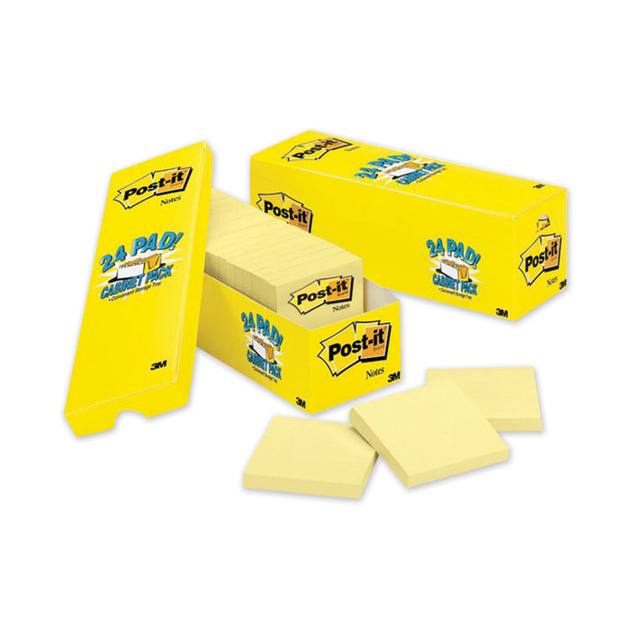 Original Pads in Canary Yellow, Cabinet Pack, 3" x 3", 90 Sheets/Pad, 24 Pads/Pack