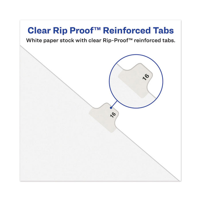 Avery-Style Preprinted Legal Side Tab Divider, 26-Tab, Exhibit T, 11 x 8.5, White, 25/Pack, (1390)